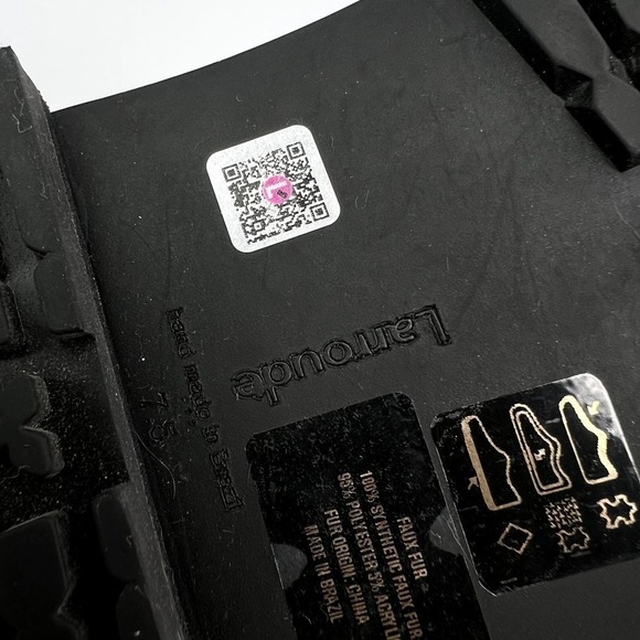 Larroude Hailey Faux Fur Lined Platform Bootie Ankle Boot Black Leather Square - Picture 7 of 10